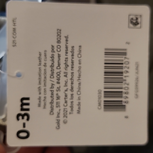 Child of Mine Made By Carters Baby White Spot Gray Dog Soft Slip On Shoes 0-3M - Picture 4 of 7